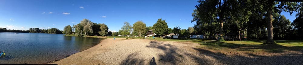 Der schöne Badestrand am Lingenfelder See