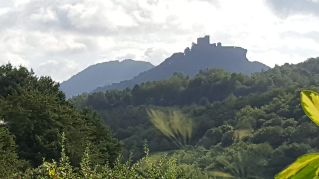 Blick auf die Burg Trifels von Wernersberg aus