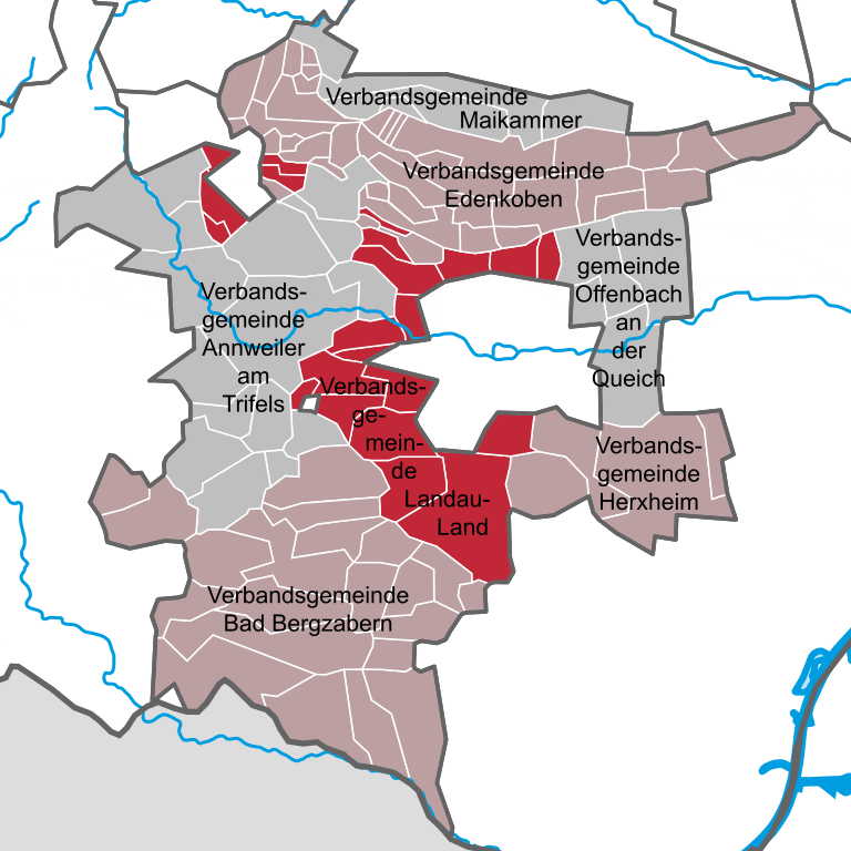 Landkreis Südliche Weinstraße – Landkarte, Urheber: Hagar66