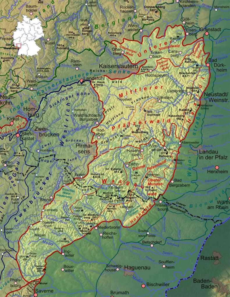 Pfälzerwald - Karte
