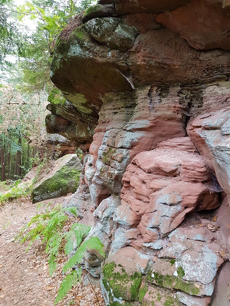 Buntsandstein-Felsformation bei Merzalben in der Pfalz