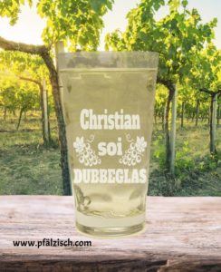 Dubbeglas mit Namen