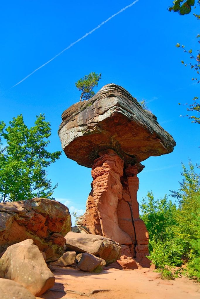 Der Pilzfelsen Teufelstisch bei Hinterweidenthal in der Pfalz