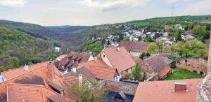 Blick von Burg Neuleiningen: Blick auf Neuleiningen und das Eckbachtal