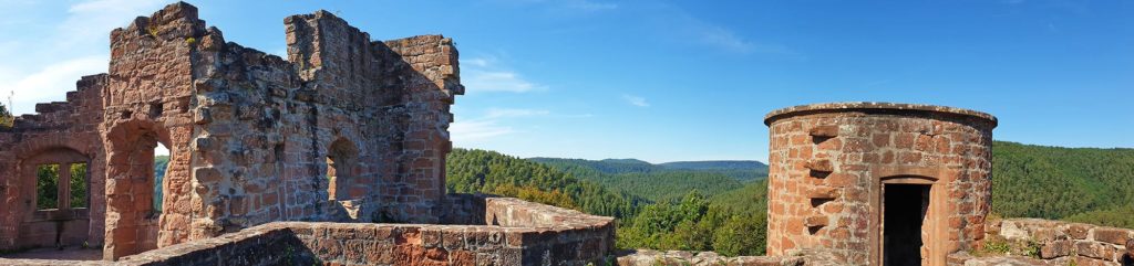 Panorama Burg Neudahn im Pfälzerwald