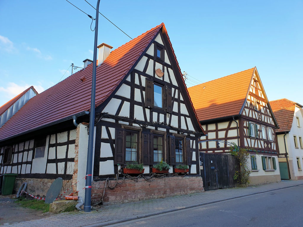 Fachwerkhäuser in Zeiskam in der Pfalz