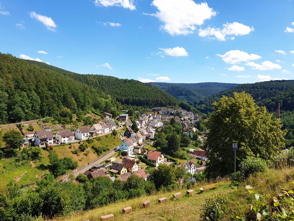 Blick auf Neidenfels von der Burg aus