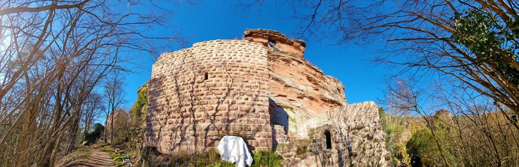 Burg Drachenfels bei Busenberg im Pfälzerwald - Panorama