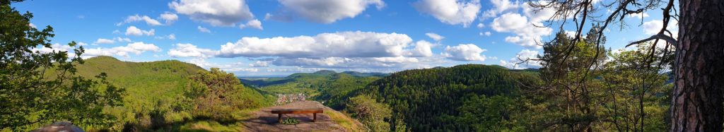 Panorama Beutelsberg bei Eußerthal in der Südpfalz im Pfälzerwald