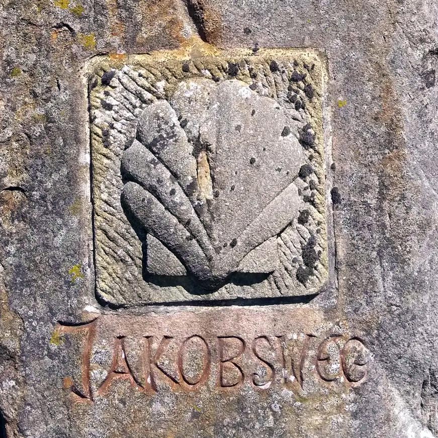 Pilgerzeichen Jakobsmuschel auf dem Pfälzer Jakobsweg Nordroute
